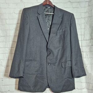 Jos A Bank Mens 46L Black Wool Blazer Sport Coat Classic Two Button Jacket